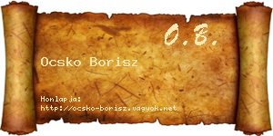 Ocsko Borisz névjegykártya